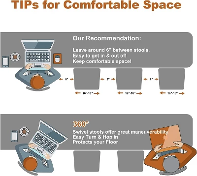Hywela Bar Stools, Modern PU Leather Adjustable Swivel Barstools, Armless Kitchen Island Counter Bar Stools With Bigger Base, Set Of 2,Comfy- The Pop Home 8 Hywela Bar Stools, Modern PU Leather Adjustable Swivel Barstools, Armless Kitchen Island Counter Bar Stools With Bigger Base, Set Of 2,Comfy- The Pop Home - Image 6