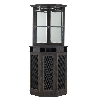 Corner Bar Unit With Mesh Doors - Home Source 3 Corner Bar Unit With Mesh Doors - Home Source