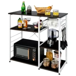 Costway Industrial Kitchen Baker's Rack Microwave Stand Utility Home Shelf W/ 6 Hooks 21 Costway Industrial Kitchen Baker's Rack Microwave Stand Utility Home Shelf W/ 6 Hooks -Restaurant Furniture Store GUEST fb1cb4ac f817 47fc b9b1 a4318db6f1fa