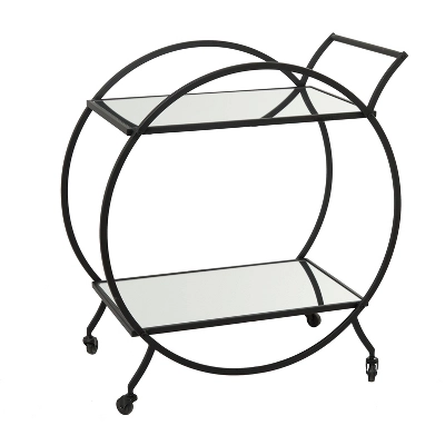 Contemporary Glam Metal Bar Cart - Olivia & May 12 Contemporary Glam Metal Bar Cart - Olivia & May - Image 10