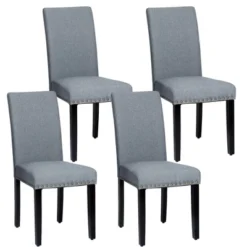 Costway Set Of 4 Fabric Dining Chairs W/Nailhead Trim -Restaurant Furniture Store GUEST fd7734c9 26f4 4cc9 a3bf 15ba62d59571