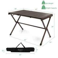 Costway 4-6 Person Portable Aluminum Camping Table Lightweight Roll Up Table Grey/Brown 14 Costway 4-6 Person Portable Aluminum Camping Table Lightweight Roll Up Table Grey/Brown -Restaurant Furniture Store GUEST fe57a8a0 31dc 479c b973 824d05683561