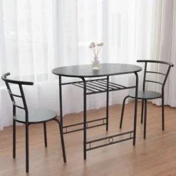 Costway 3 PCS Dining Set Table And 2 Chairs Home Kitchen Breakfast Bistro Pub Furniture Black -Restaurant Furniture Store GUEST fe9fe242 b1f5 4c3b bd19 62a31ff3bc2e