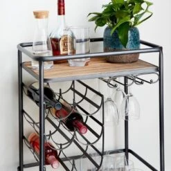 Metal And Wood 2 Tiered Wine Rack Chart Gray - Olivia & May 24 Metal And Wood 2 Tiered Wine Rack Chart Gray - Olivia & May -Restaurant Furniture Store GUEST ffccc332 d66b 44aa 9698 7ee470cf259f
