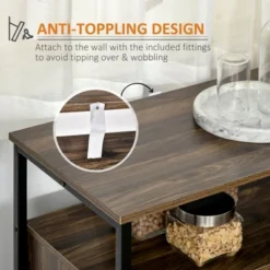 HOMCOM Rustic Kitchen Sideboard, Serving Buffet Storage Cabinet With Adjustable Shelves, Glass Doors, And 2 Drawers For Living Room -Restaurant Furniture Store GUEST fff063b0 baa7 4236 81e7 e7c2e1f3c41c